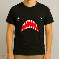 Shark Face Teeth Big Week Costume T-Shirt thumb 3