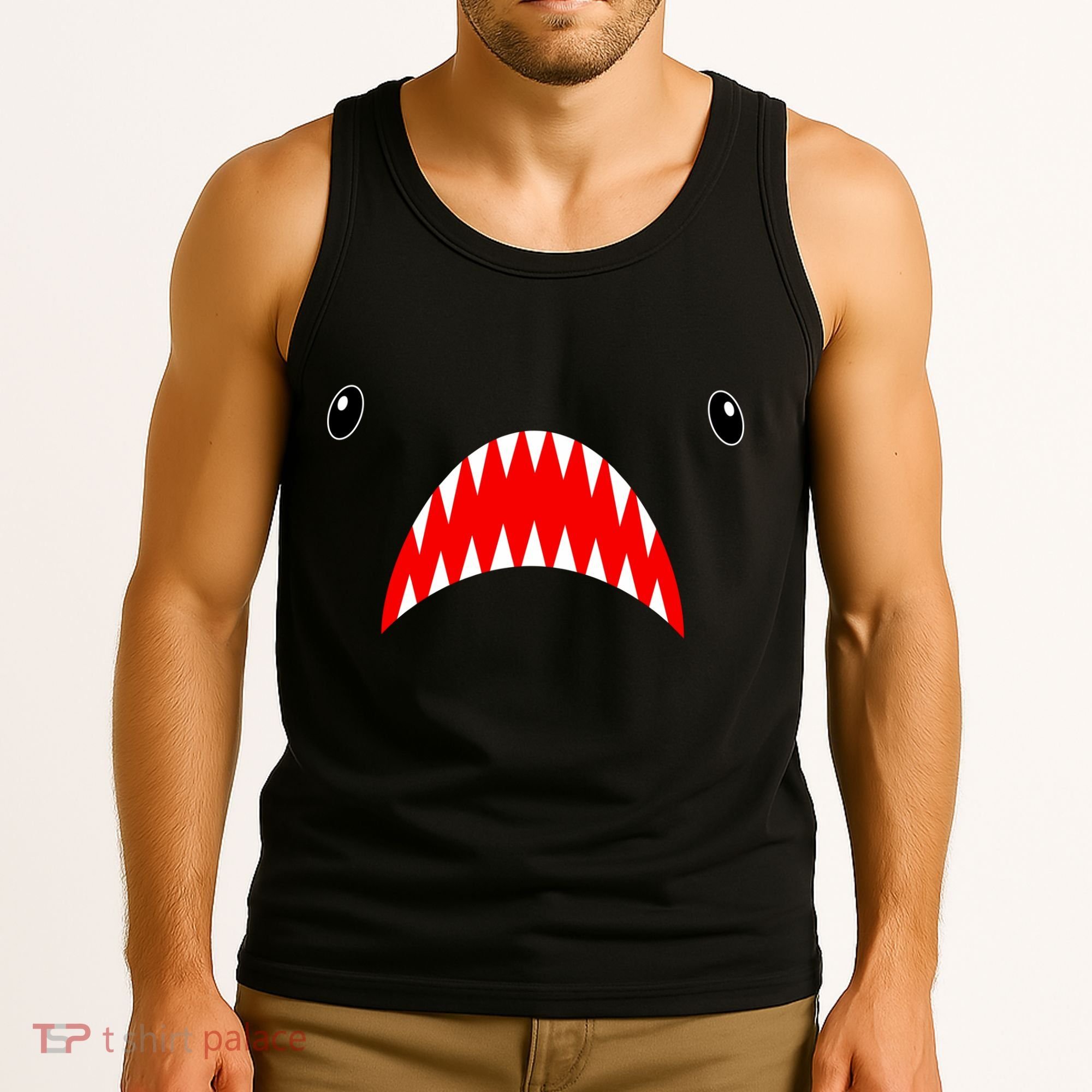 Shark Face Teeth Big Week Costume Tank Top