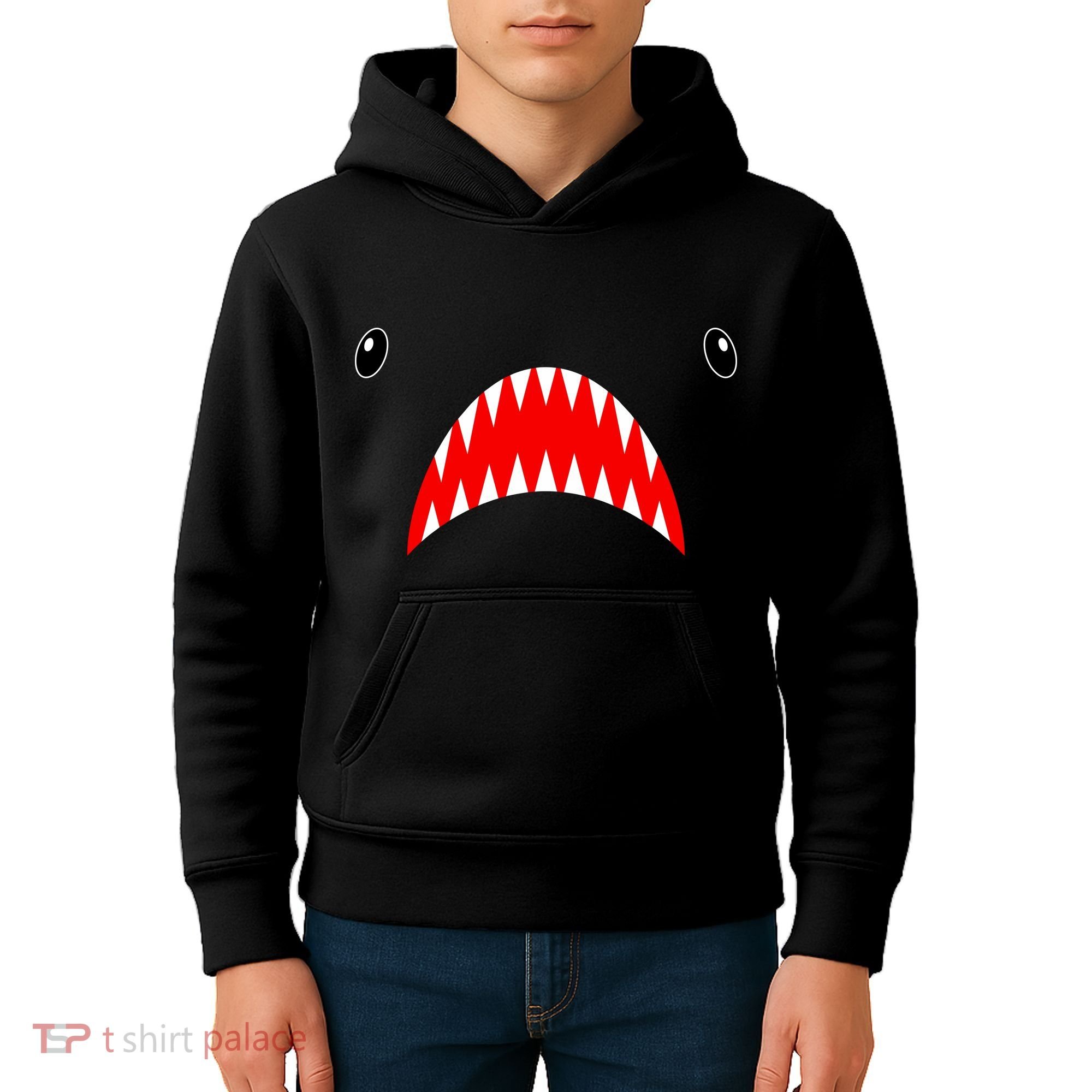Shark Face Teeth Big Week Costume Kids Hoodie