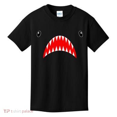 Shark Face Teeth Big Week Costume Kids T-Shirt