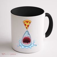 Shark Pizza Attack Coffee Mug thumb 1