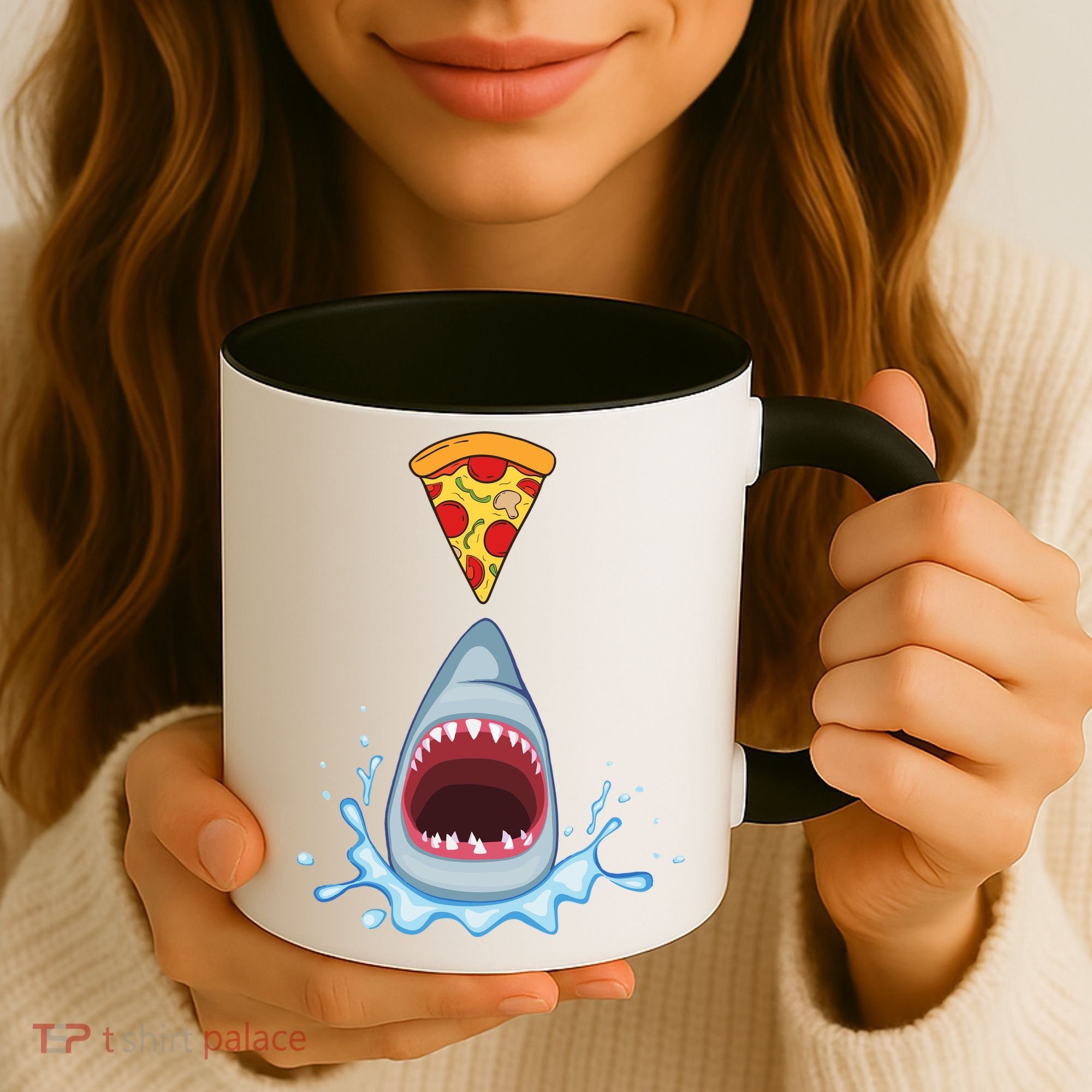 Shark Pizza Attack Coffee Mug