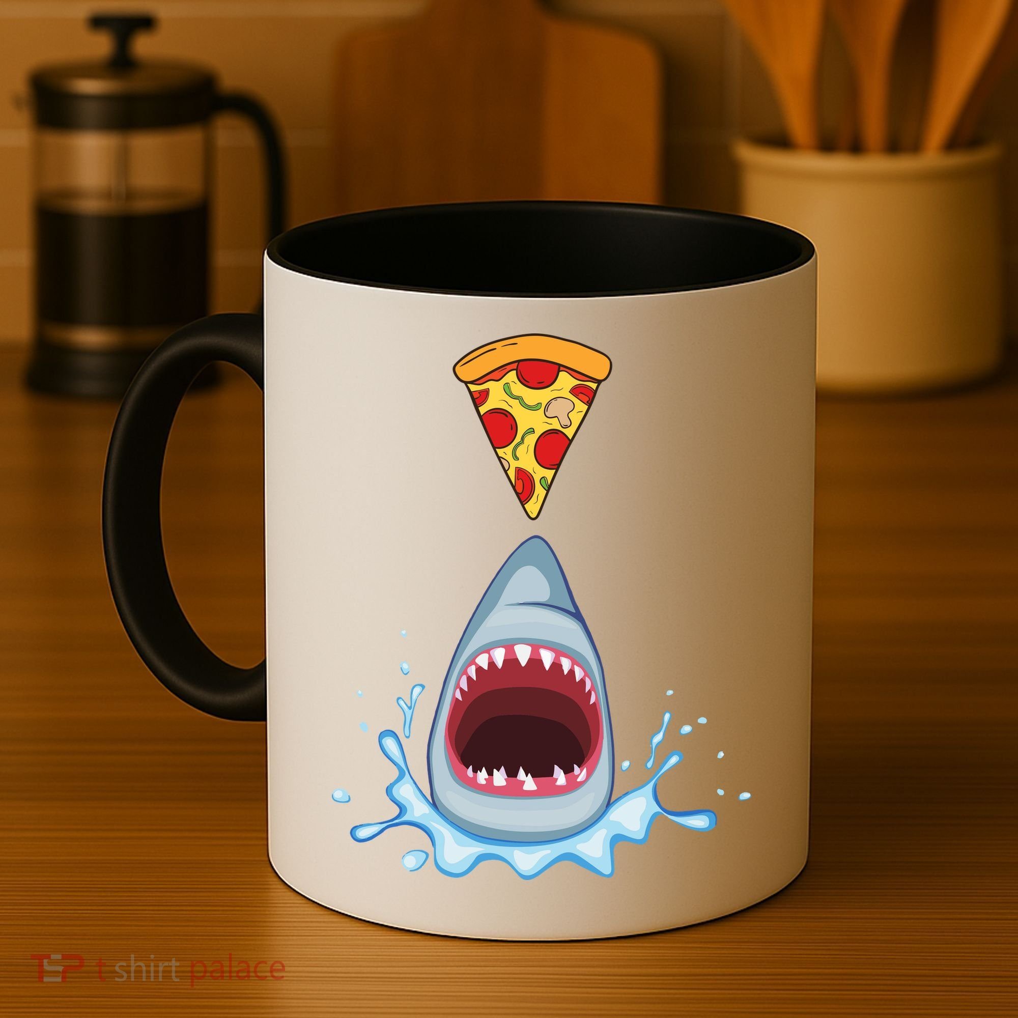 Shark Pizza Attack Coffee Mug