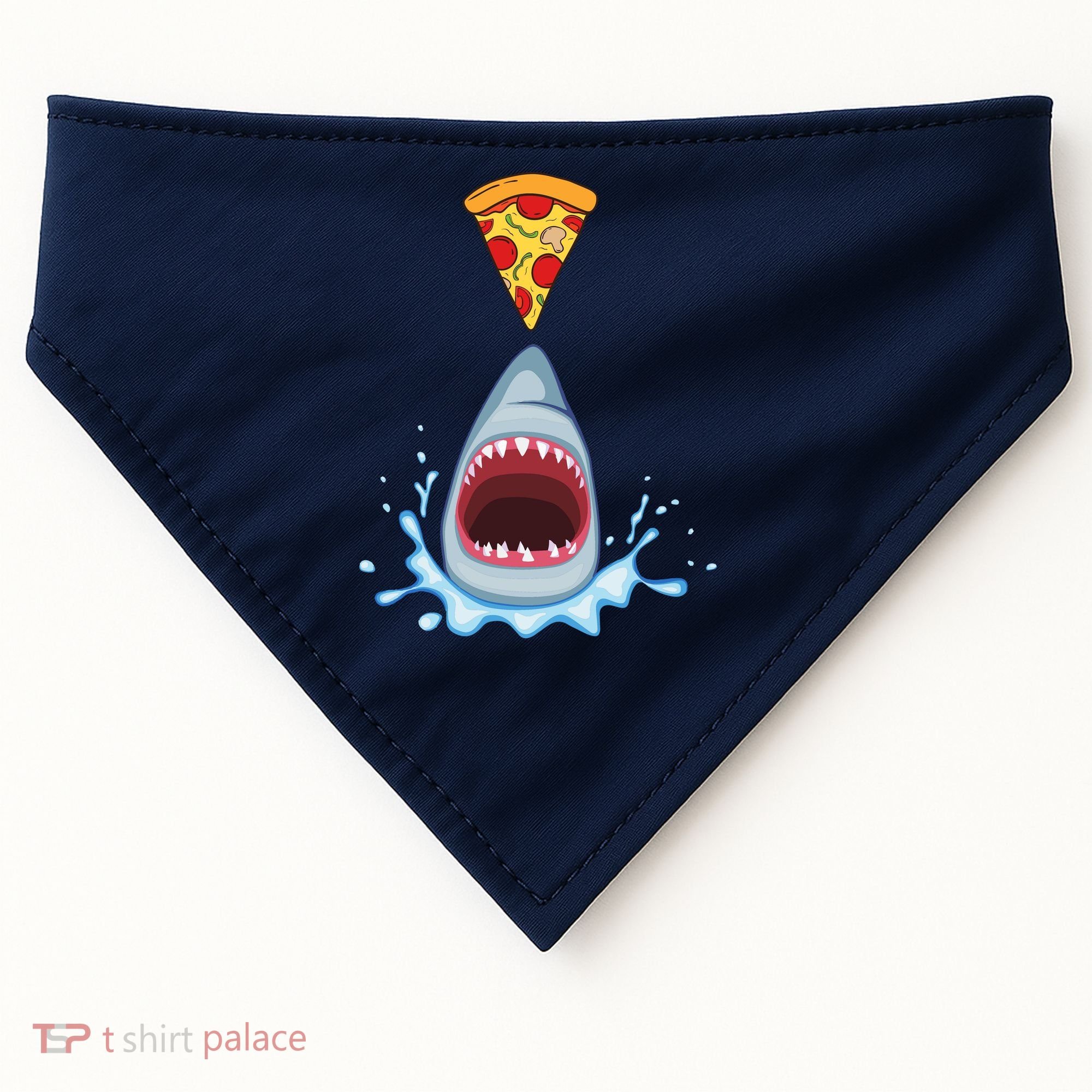 Shark Pizza Attack USA-Made Doggie Bandana