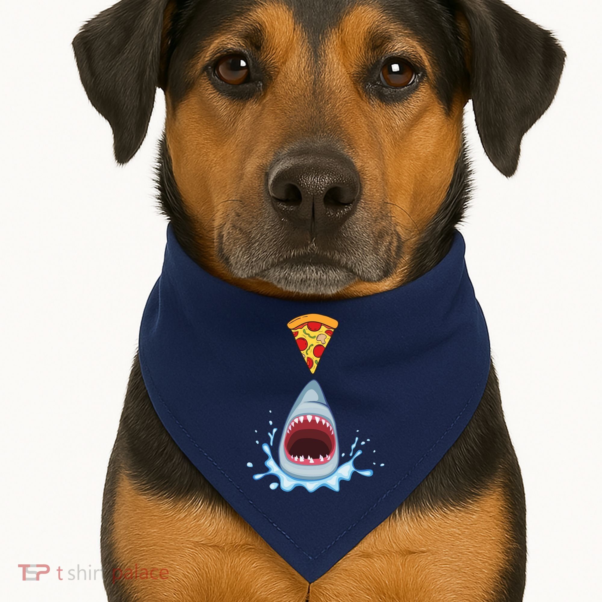Shark Pizza Attack USA-Made Doggie Bandana