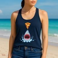 Shark Pizza Attack Women's Tank Top thumb 2