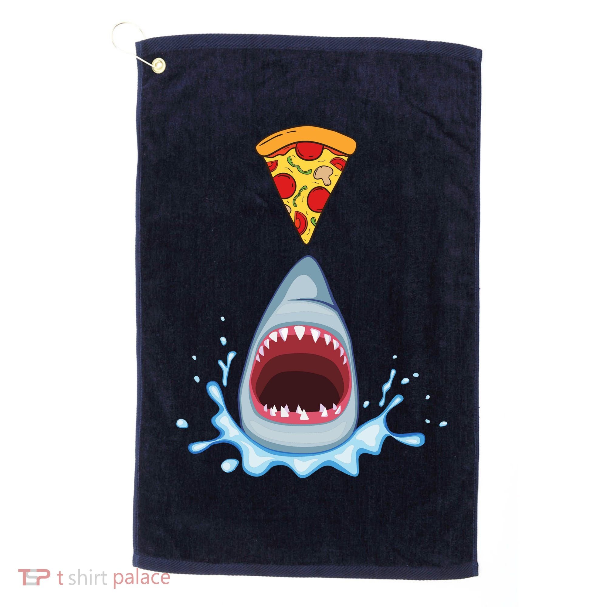 Shark Pizza Attack Golf Towel