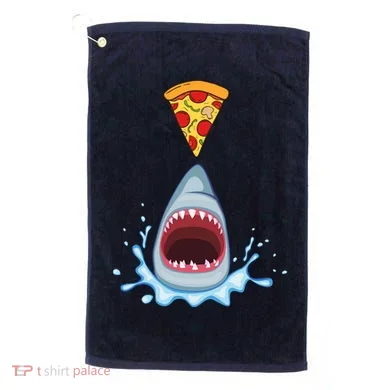 Shark Pizza Attack Golf Towel