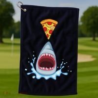 Shark Pizza Attack Golf Towel thumb 1