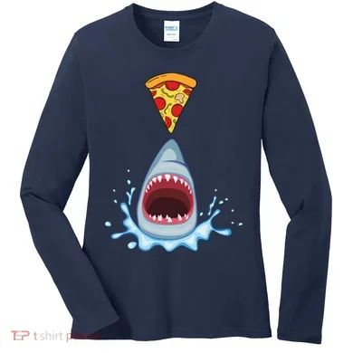 Shark Pizza Attack Women's Long Sleeve Shirt