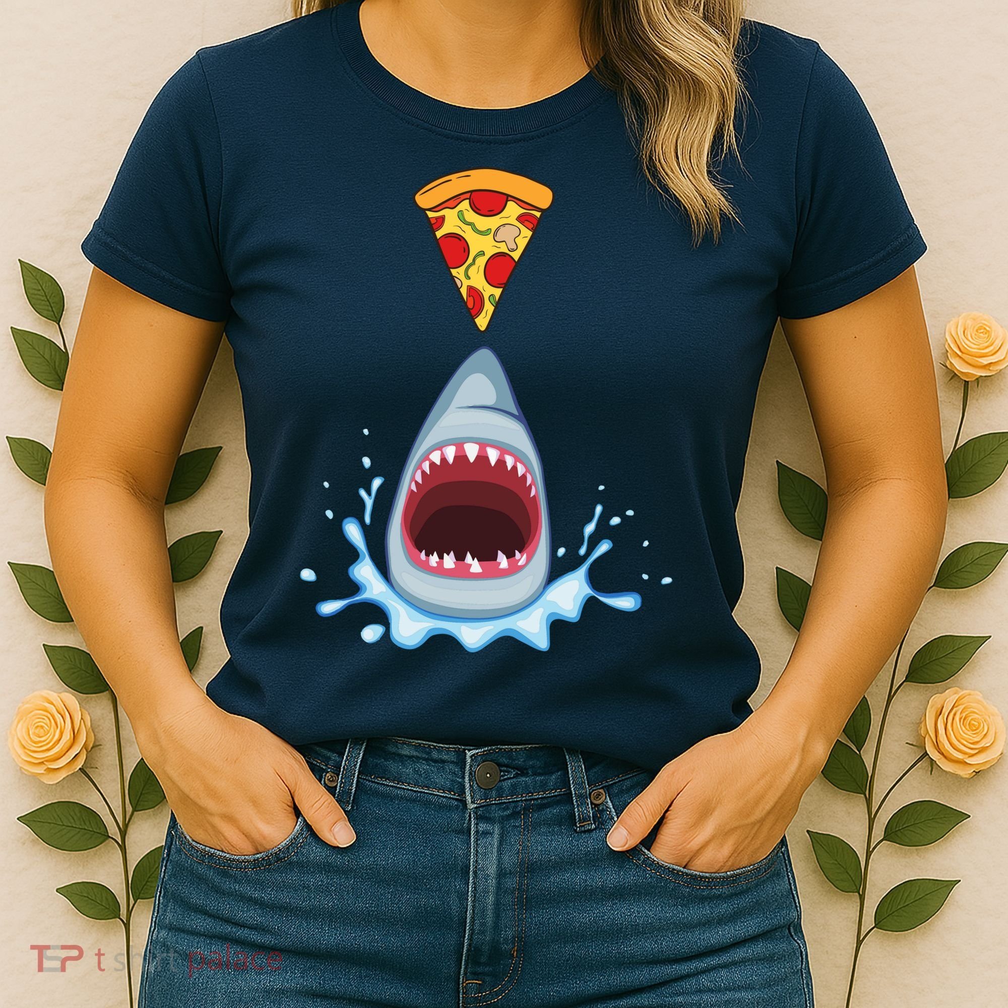 Shark Pizza Attack Women's T-Shirt