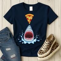 Shark Pizza Attack Women's T-Shirt thumb 3