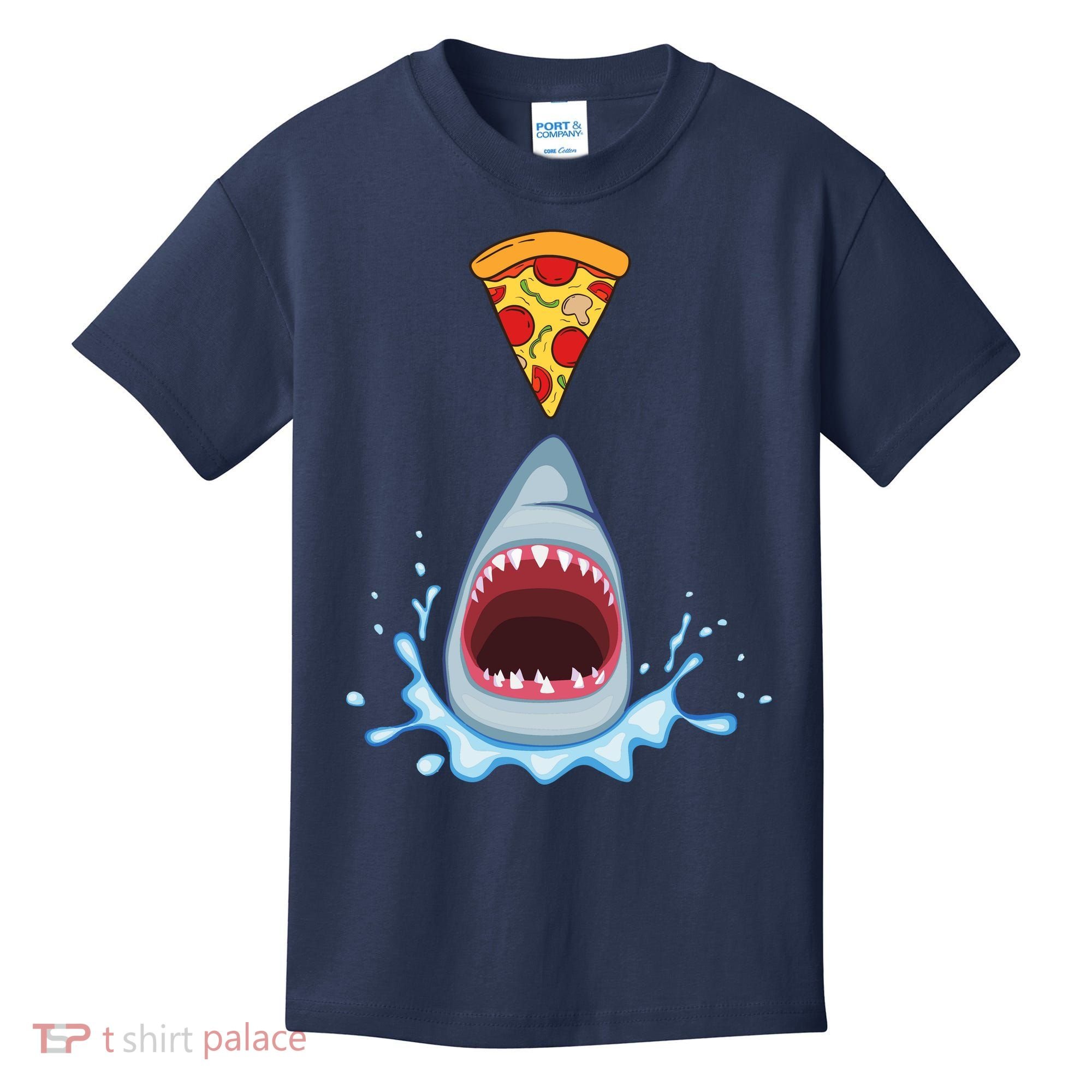 Shark Pizza Attack Kids T-Shirt