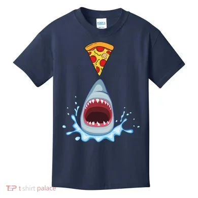 Shark Pizza Attack Kids T-Shirt