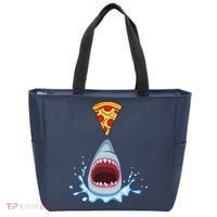 Shark Pizza Attack Tote Bag thumb 0