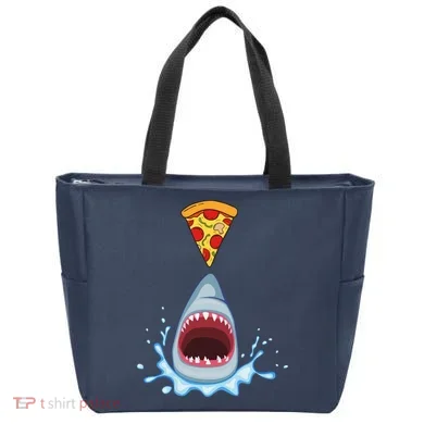 Shark Pizza Attack Tote Bag