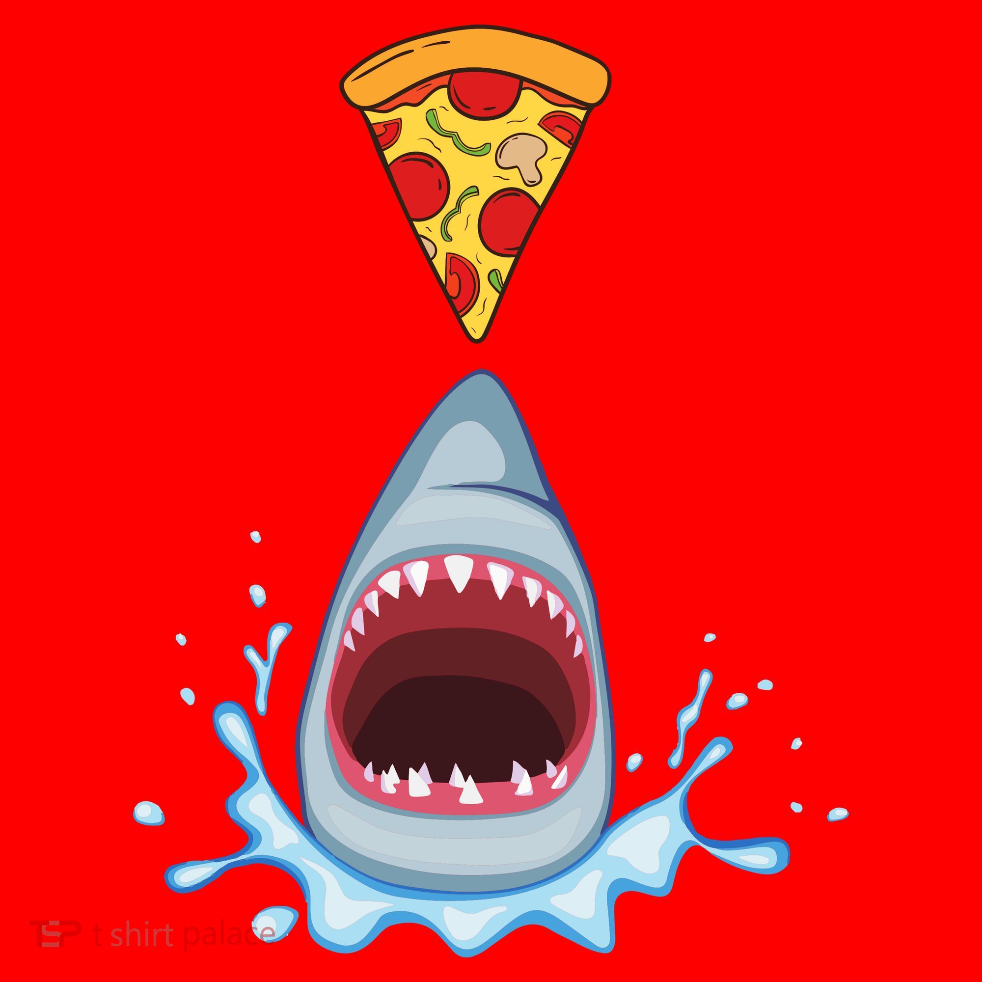 Shark Pizza Attack Santa Hat