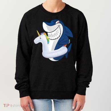 Shark Unicorn Float Pool Party Women's Sweatshirt