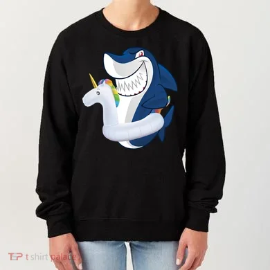 Shark Unicorn Float Pool Party Women's Sweatshirt