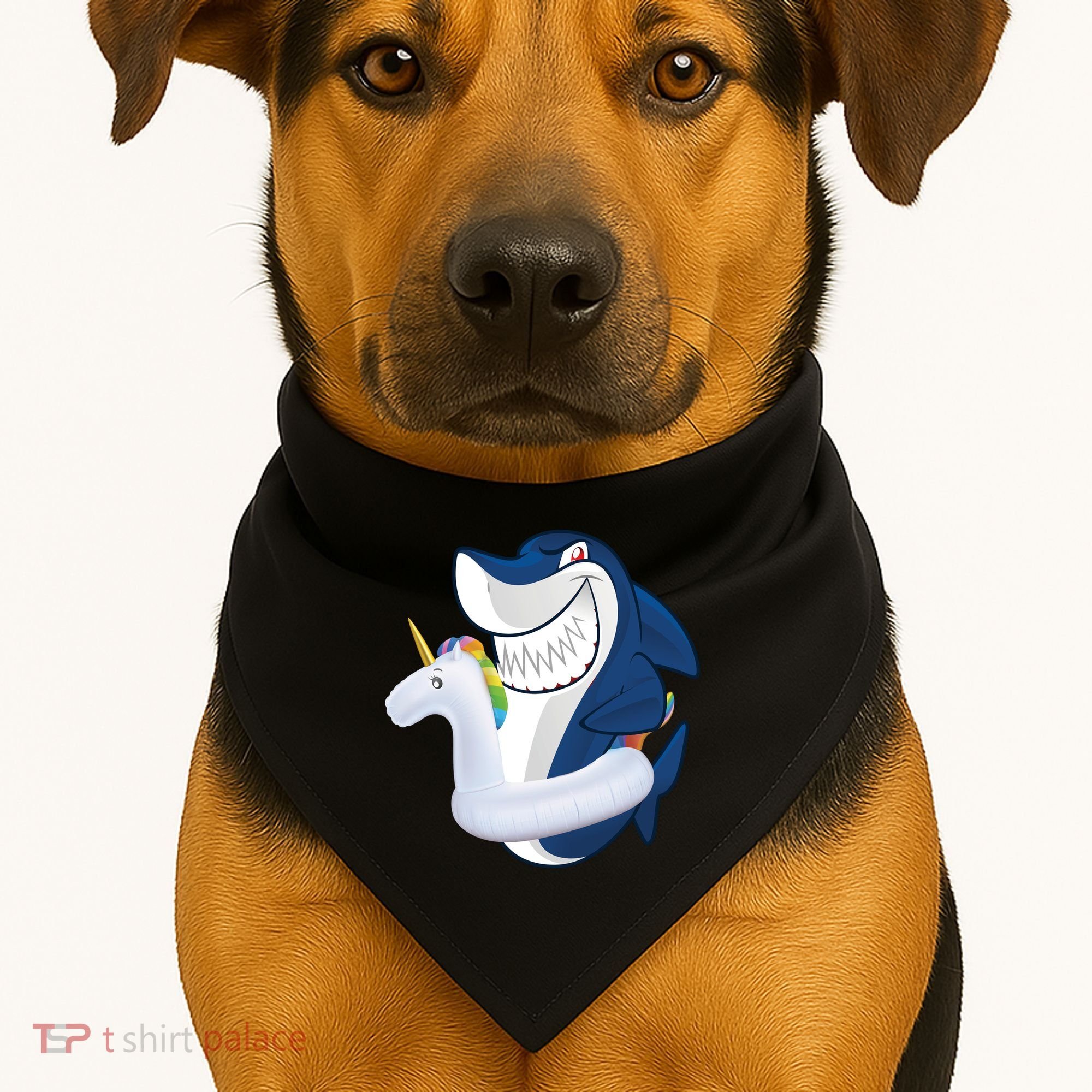 Shark Unicorn Float Pool Party USA-Made Doggie Bandana