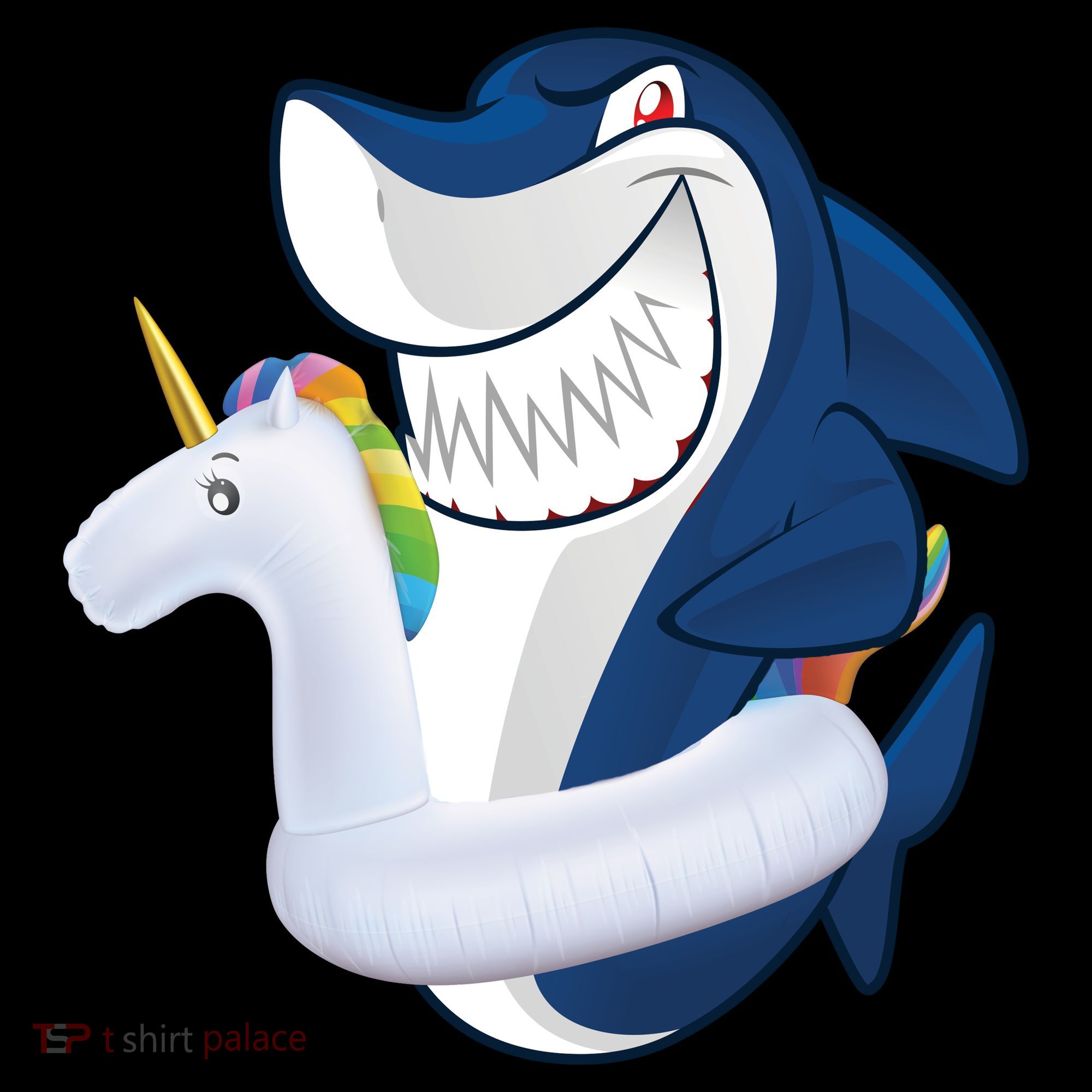 Shark Unicorn Float Pool Party USA-Made Doggie Bandana
