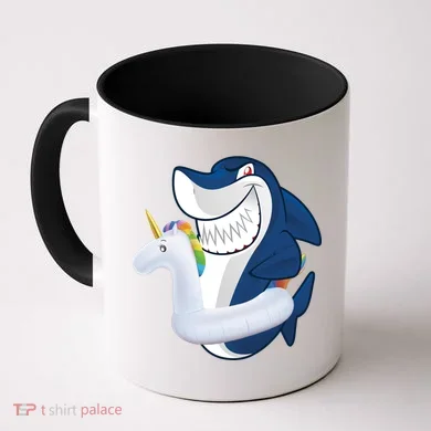Shark Unicorn Float Pool Party Coffee Mug