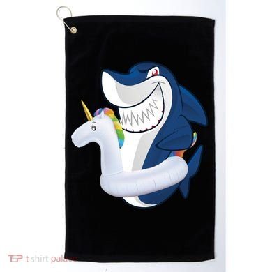 Shark Unicorn Float Pool Party Golf Towel