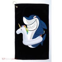 Shark Unicorn Float Pool Party Golf Towel thumb 0