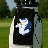 Shark Unicorn Float Pool Party Golf Towel thumb 2