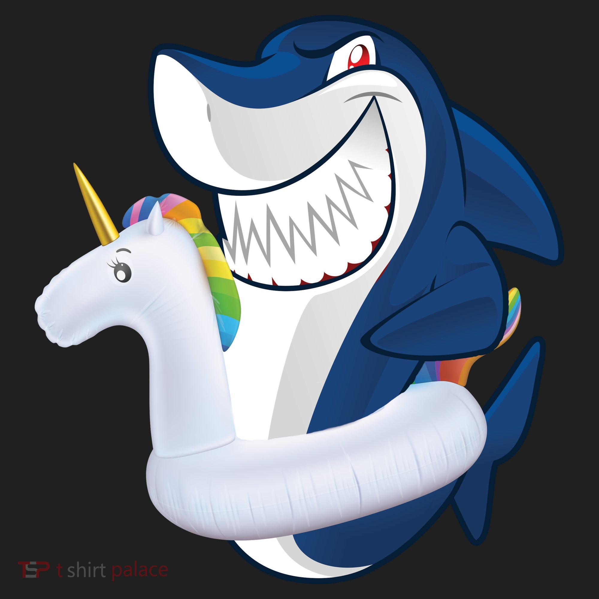 Shark Unicorn Float Pool Party Golf Towel