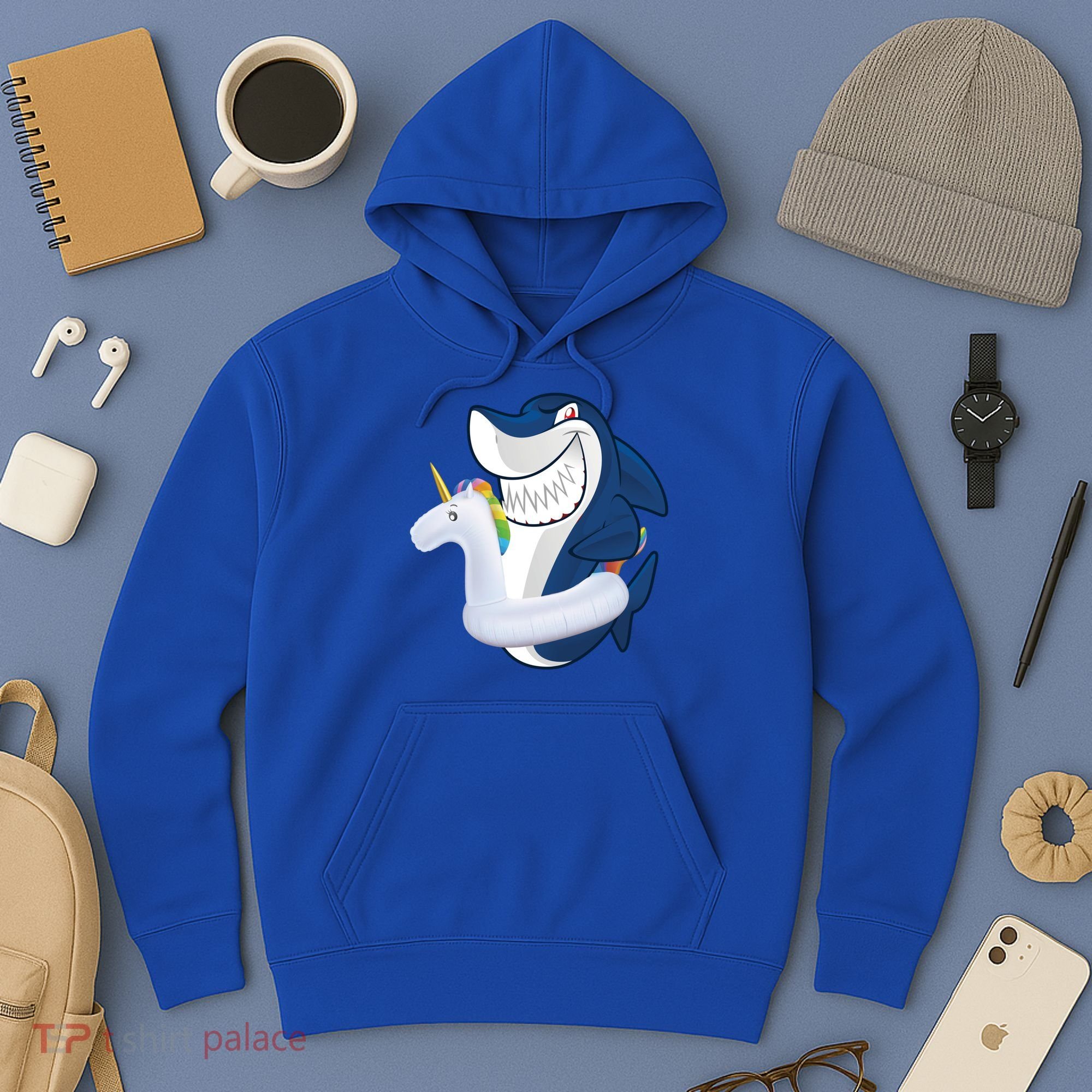 Shark Unicorn Float Pool Party Hoodie