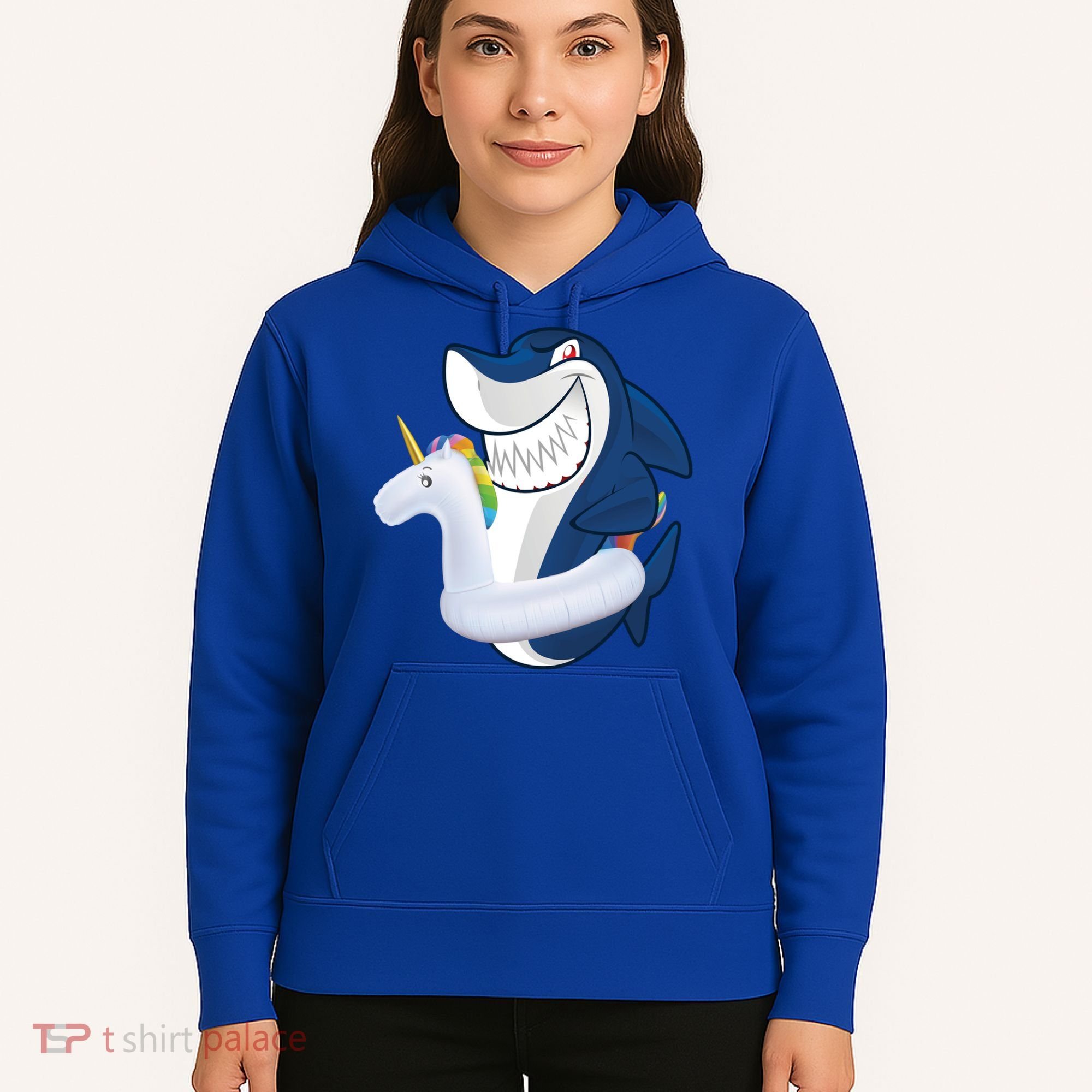 Shark Unicorn Float Pool Party Hoodie