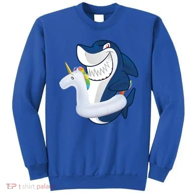 Shark Unicorn Float Pool Party Sweatshirt