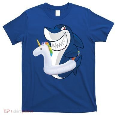 Shark Unicorn Float Pool Party T-Shirt