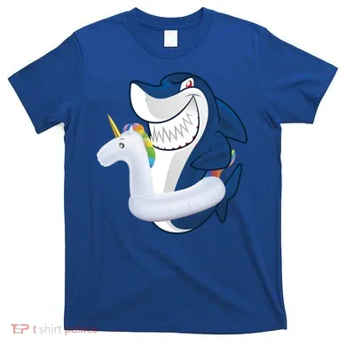Shark Unicorn Float Pool Party T-Shirt