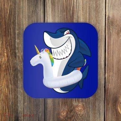 Shark Unicorn Float Pool Party Coaster