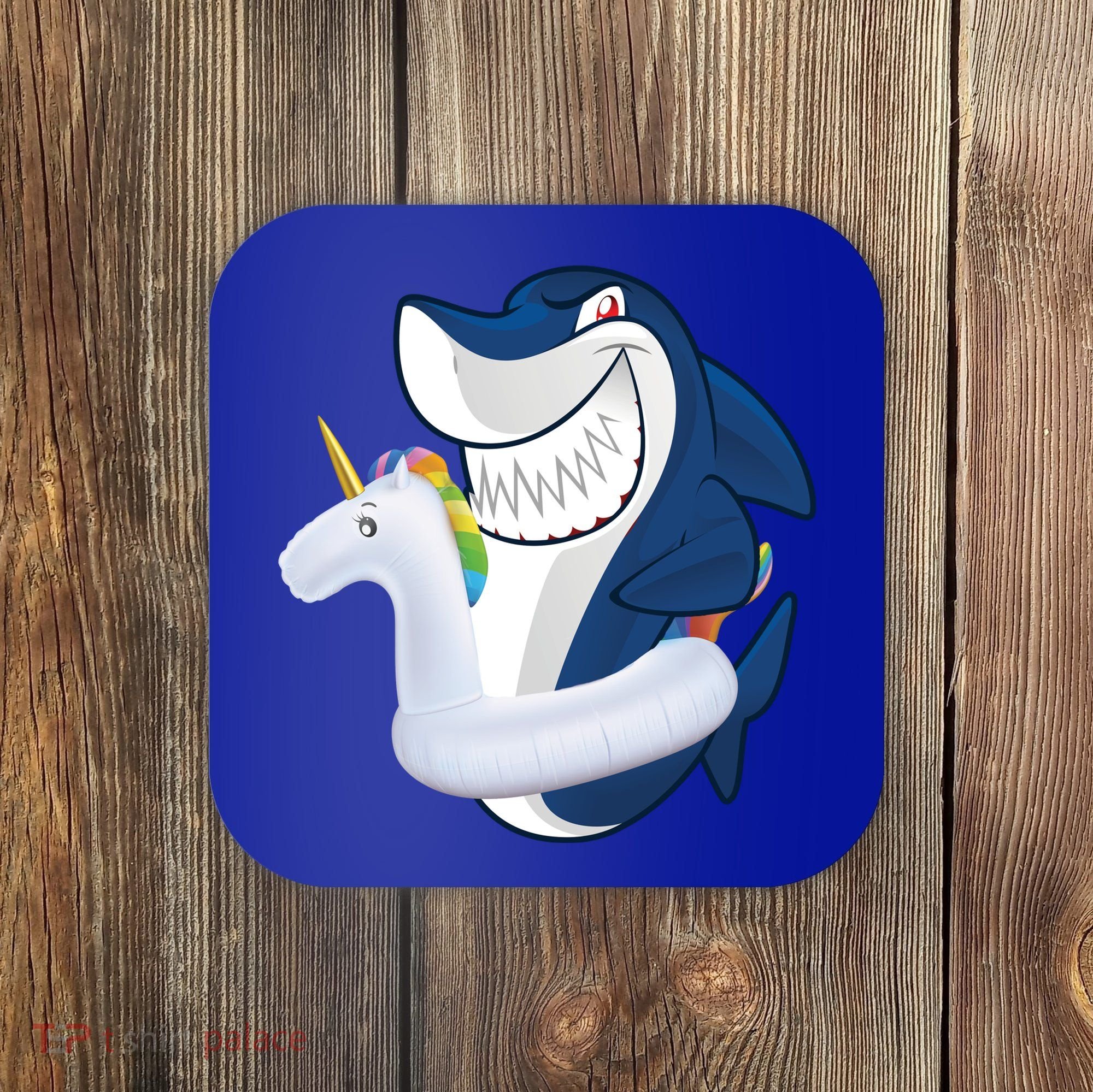 Shark Unicorn Float Pool Party Coaster
