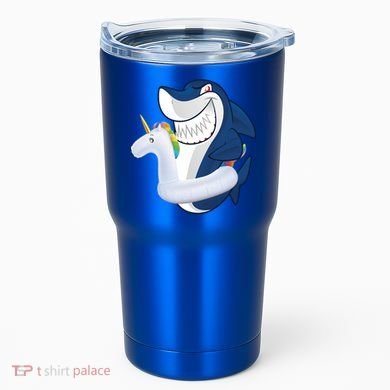 Shark Unicorn Float Pool Party Tumbler