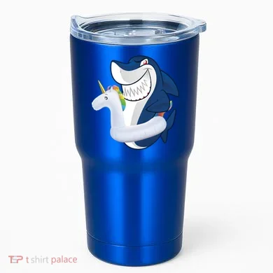 Shark Unicorn Float Pool Party Tumbler