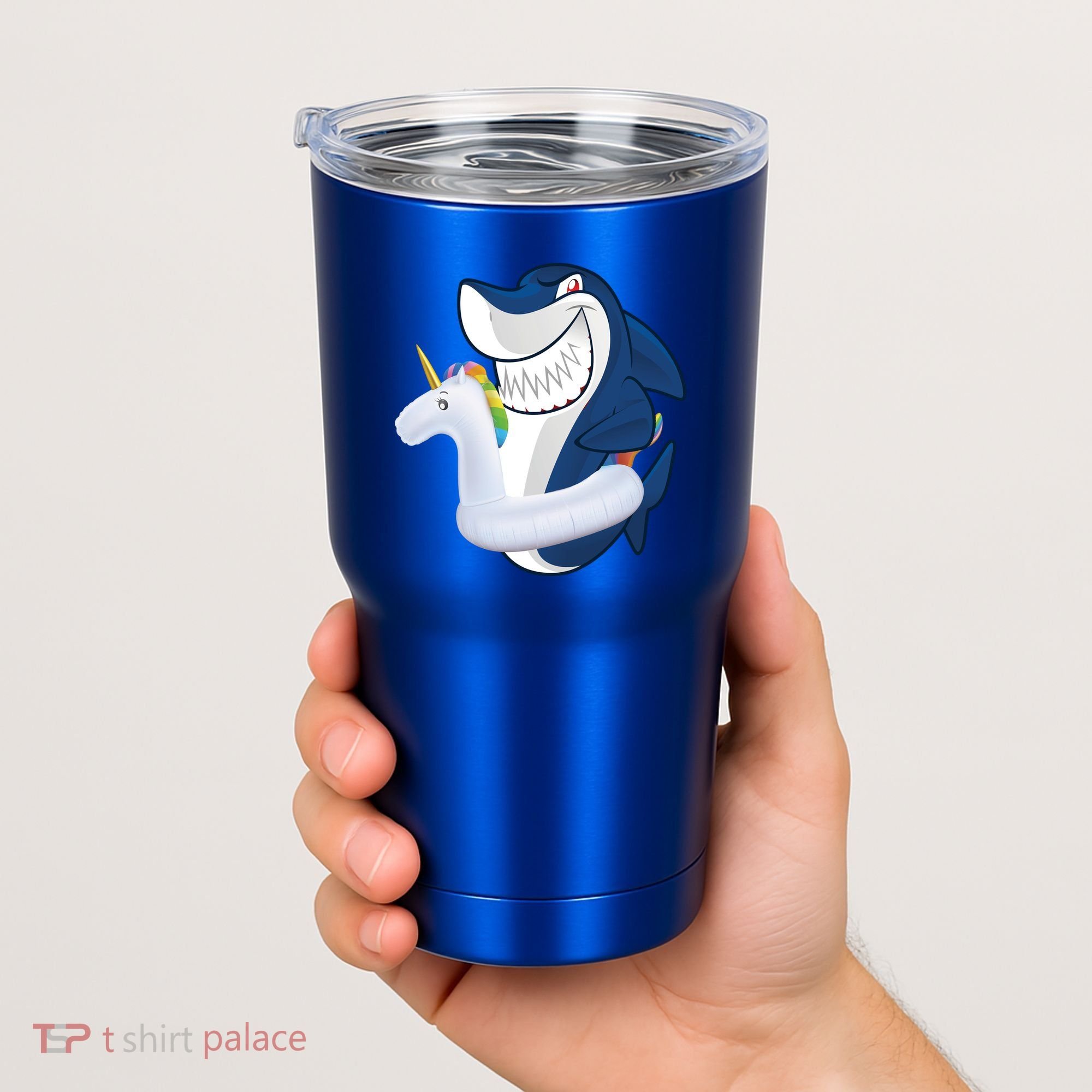 Shark Unicorn Float Pool Party Tumbler