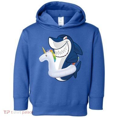Shark Unicorn Float Pool Party Toddler Hoodie