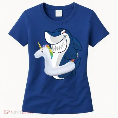 Shark Unicorn Float Pool Party Women's T-Shirt