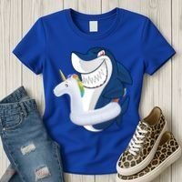 Shark Unicorn Float Pool Party Women's T-Shirt thumb 3