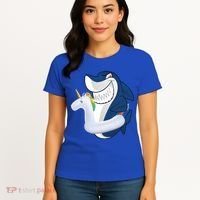 Shark Unicorn Float Pool Party Women's T-Shirt thumb 4