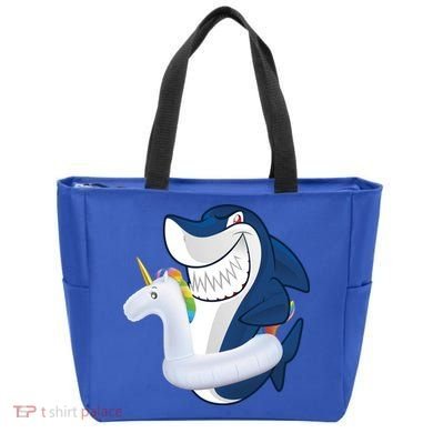 Shark Unicorn Float Pool Party Tote Bag