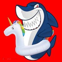 Shark Unicorn Float Pool Party Santa Hat thumb 1