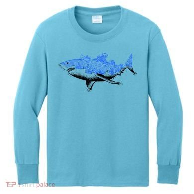 Shark Wave Kids Long Sleeve Shirt