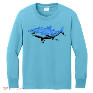Shark Wave Kids Long Sleeve Shirt