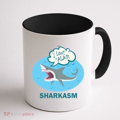 Sharkasm Coffee Mug back