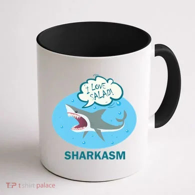 Sharkasm Coffee Mug back